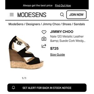 Jimmy Choo Nate 120 Black Suede/Mirror Leather Platform Sandal Size 40